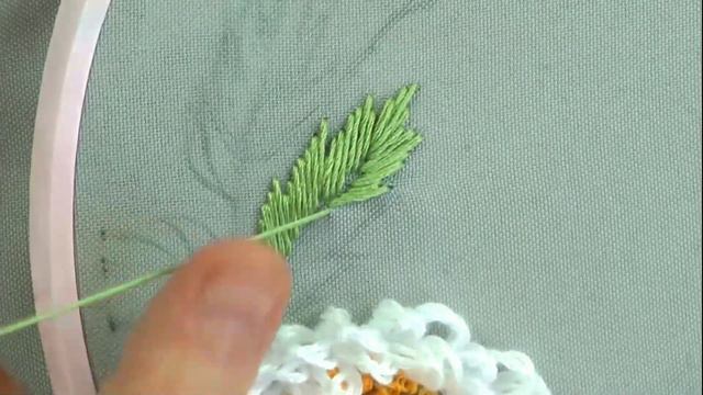Big White Flowers Loop Stitch Flower Embroidery Easy stitches смотреть онлайн