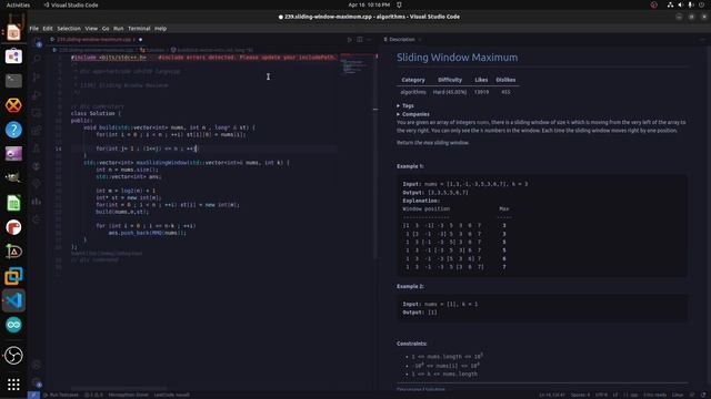 10-Practice#1(SRMQ): 239.leetcode Sliding Window Maximum using sparse table. смотреть онлайн
