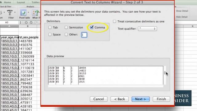 Excel data hack: text to columns смотреть онлайн