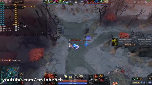 Intel Core i5 10300H \ UHD Graphics \ DotA 2 @1080p 60% res.scale low settings (16GB RAM) смотреть онлайн