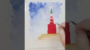 Рисунок к 9 мая. Салют. Правополушарно рисование. Гуашь .