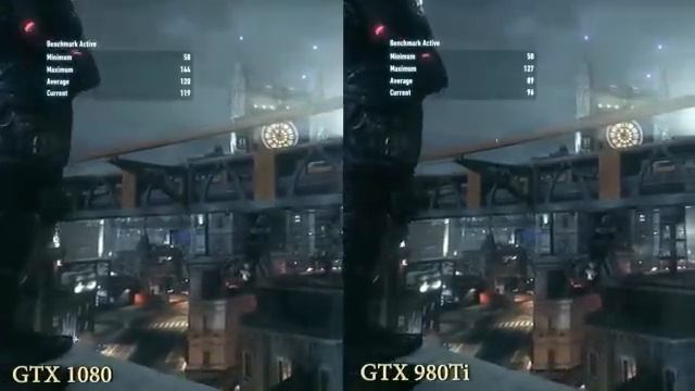 Nvidia GTX 1080 vs GTX 980 Ti 2K Test GPU Performance Comparison in Batman Arkham night смотреть онлайн