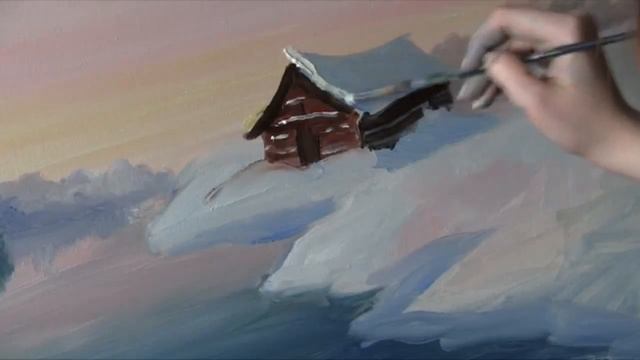 Люба Дикер Зимний пейзаж Картина маслом Холст смотреть онлайн