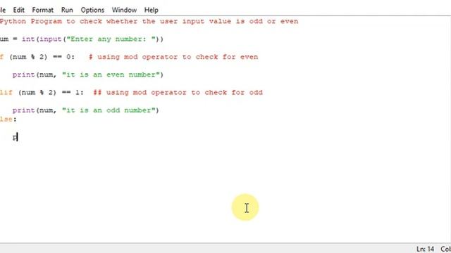 Python Program to check whether the user input value is odd or even смотреть онлайн