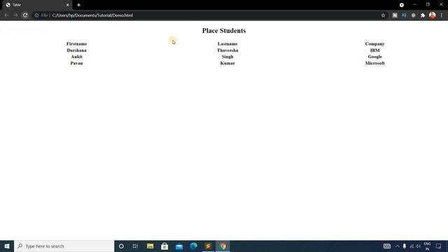 10. HTML Tutorial for Beginners | How to create a table in html [table,tr,th,td] смотреть онлайн