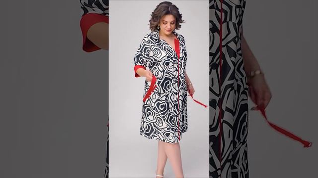 Платье Abbi 1030 красно-черный принт смотреть онлайн