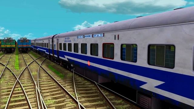 8 COLORFUL INDIAN TRAINS CROSSING ON LINE SAME TRACK | CRAZY CROSSING BUMPY FORKED DIAMOND RAILROAD смотреть онлайн