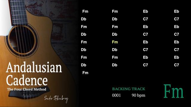Andalusian Cadence in Fm - Playalong Backing Track 0001 - 4 Chord Song - 90bpm смотреть онлайн