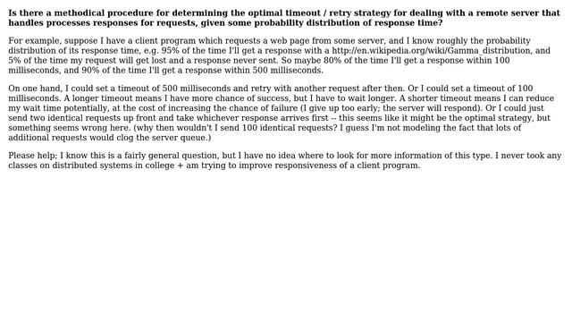 Computer Science: determining timeouts / retry attempts in distributed systems смотреть онлайн