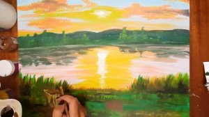 Как нарисовать пейзаж на холсте. Картина на холсте акрилом. Рисуем рыбака на холсте. Пейзаж акрилом