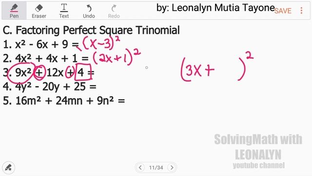 Factoring Perfect Square Trinomial | x² – 6x + 9 | Algebra смотреть онлайн