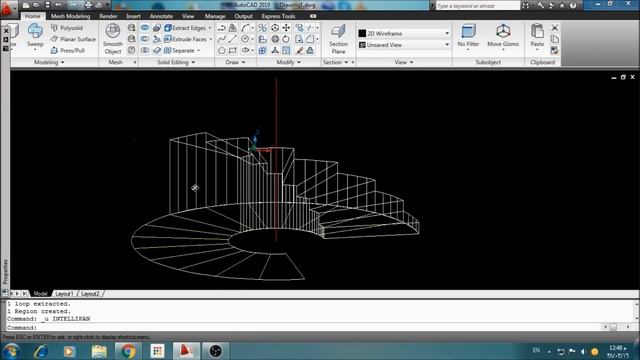 Autocad | How to create circular stair in autocad - Qasim Danish смотреть онлайн