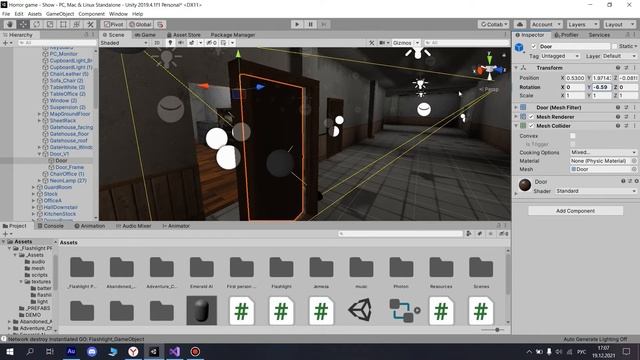 Horror на Unity ч3(фонарик, как открыть дверей) смотреть онлайн