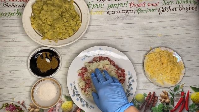 Гнезда из Картофельного Пюре с фаршем и сыром - мягкое пюре с сочным мясом смотреть онлайн