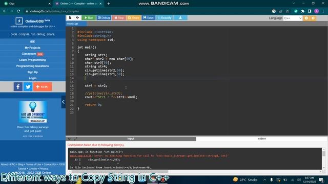 string ,char* ,char array , allocation ,input with spaces and correct way to copy strings смотреть онлайн