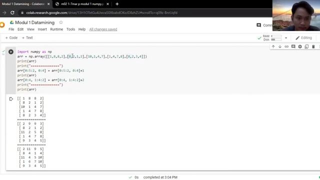 Modul 1 | Manipulasi Array Menggunakan Numpy | Datamining C смотреть онлайн
