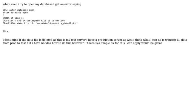 Unable to open database because of corrupt file смотреть онлайн