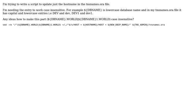 Unix & Linux: Change hostname in tnsnames.ora file смотреть онлайн