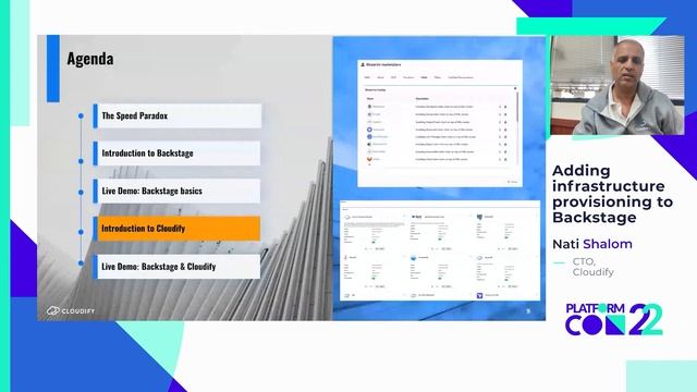 Adding infrastructure provisioning to Backstage • Nati Shalom • PlatformCon 2022 смотреть онлайн