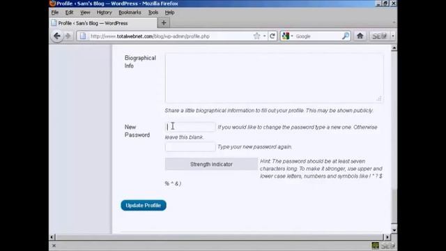 Change Your Login Password Through Wordpress Admin смотреть онлайн
