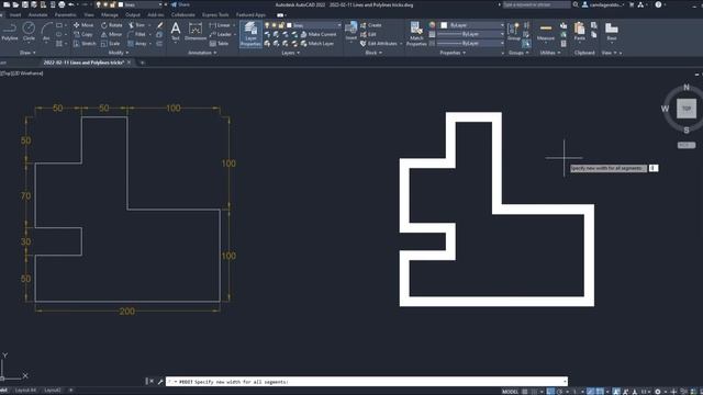 Autocad - Lines and Polylines (Useful tips to master them) смотреть онлайн