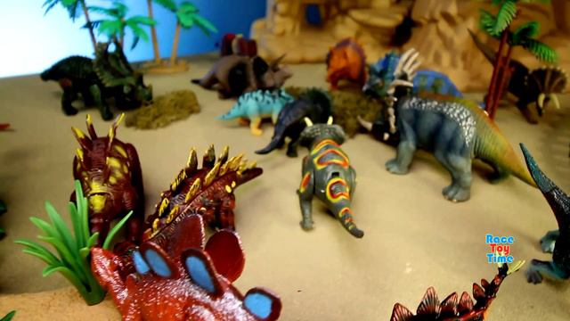 Dinosaur World Playset! Learn Dinosaurs Names For Kids! Fun Toy Video! смотреть онлайн