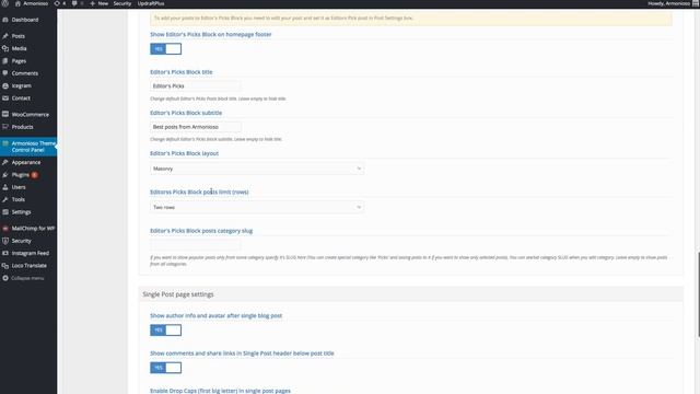 Armonioso - Premium Personal WordPress Blog Theme Admin Panel Video Demonstration смотреть онлайн