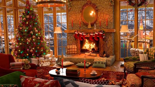 Cozy Cafe Space in Winter With Relaxing Snowfall ☕ Smooth Jazz Music to Relax/Study/Work to смотреть онлайн