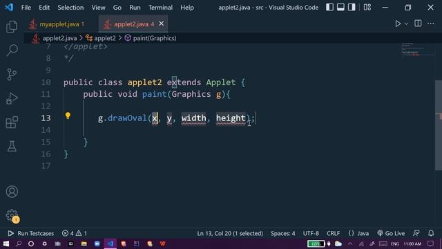 DRAW ROUNDED RECTANGLE USING APPLET | JAVA APPLET PART 4 | VUZZARE
