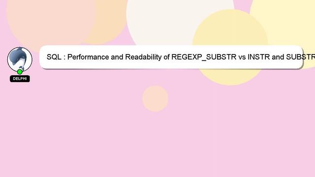 SQL : Performance and Readability of REGEXP_SUBSTR vs INSTR and SUBSTR смотреть онлайн