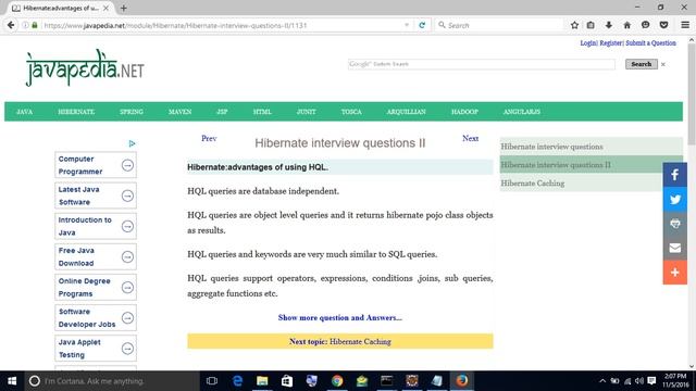 Hibernate:advantages of using HQL.
| javapedia.net смотреть онлайн