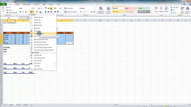 2.9 Adding Cell Borders - MS Excel (Urdu) - MS Office 2010 Tutorials смотреть онлайн