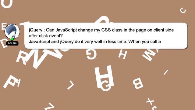 jQuery : Can JavaScript change my CSS class in the page on client side after click event? смотреть онлайн