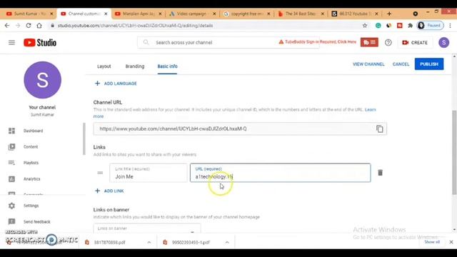 How To Add Social Media Links On Youtube Banner| Channel Banner Par Social Media Link Kaise Add Kar смотреть онлайн