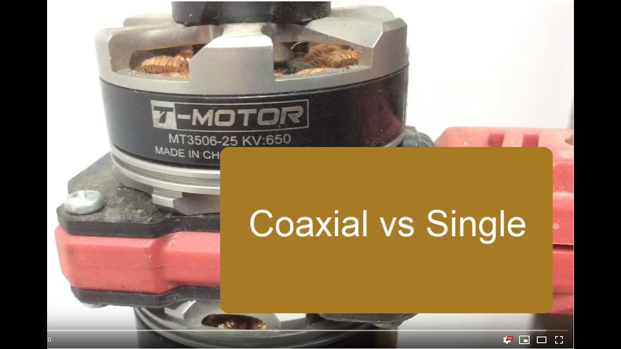 Multicopter. Coaxial vs single motor. Сравнение производительности винтомоторной компновки. смотреть онлайн