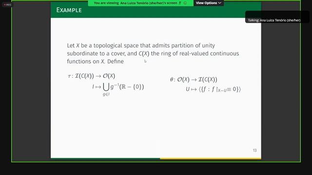 CTOf23, Ana Luiza Tenorio: Sheaves on rings and Čech cohomology смотреть онлайн