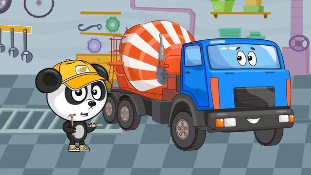Развивающие Мультики Про Машинки Для Детей - Бетономешалка - Рабочая и Строительная Техника смотреть онлайн