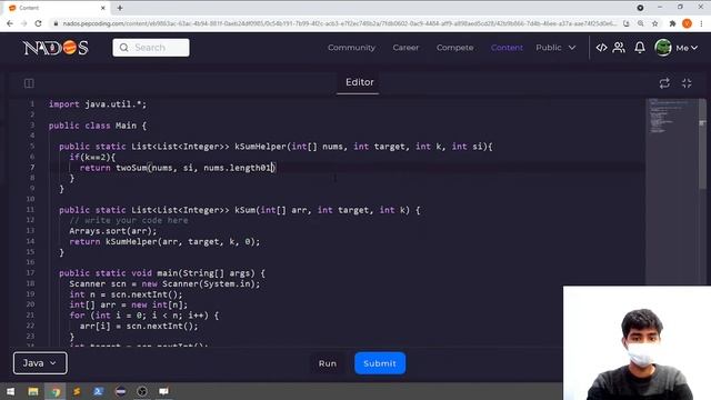 K Sum - Target Sum Unique Set Hard | Module : Arrays And String | In English | Java | Video_41 смотреть онлайн