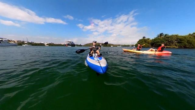 2 Electric Fins Installed on 1 Inflatable SUP Kayak Board. смотреть онлайн