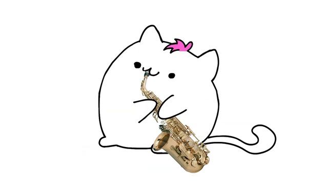 Best Bongo Cat играет на Саксафоне 1 час meme Анимация смотреть онлайн