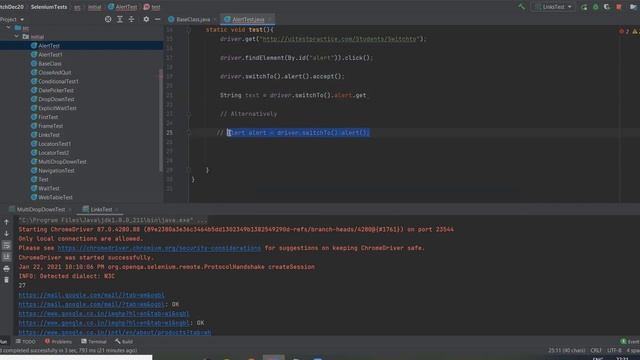Alert Handling | Selenium WebDriver смотреть онлайн
