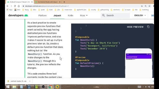 JetPack Compose Lessons 1, 2 and 3, a walkthrough. смотреть онлайн