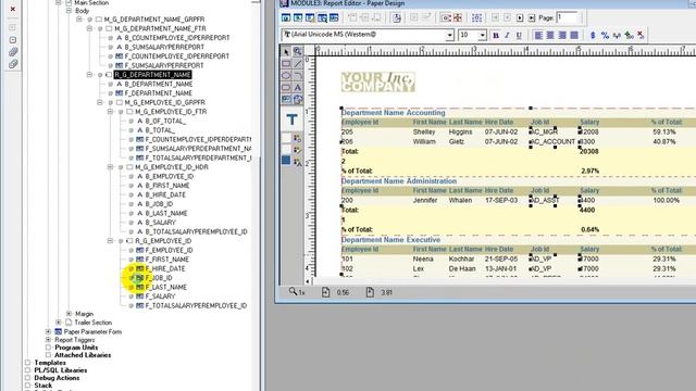 Group report in Oracle 10 g смотреть онлайн