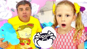 Настя учится делать новую комнату для папы. Полезная история для детей.