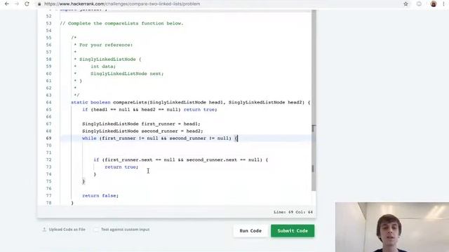 HackerRank Compare Two Linked Lists Solution Explained - Java смотреть онлайн