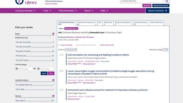 Searching the Cochrane Library - Updated January 2020 смотреть онлайн