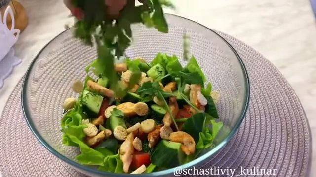 Свежий салат с рукколой и курицей легко и просто !Салат за 5минут смотреть онлайн