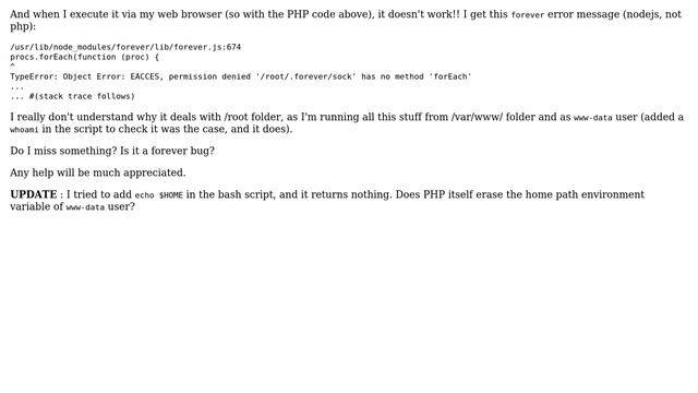 weird behaviour with forever, bash, apache and php смотреть онлайн