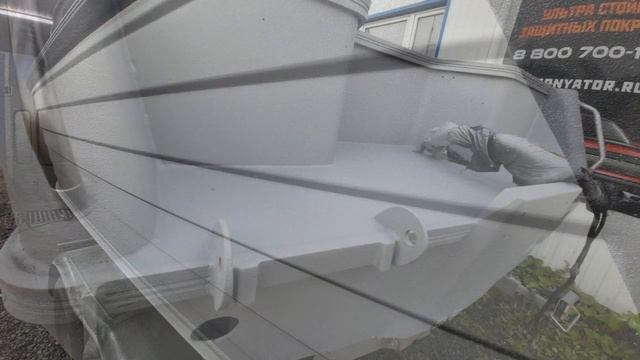 Покраска катера. Ультра стойким защитным полиуретановым покрытием #бронятор#покрытие для автомобиля смотреть онлайн