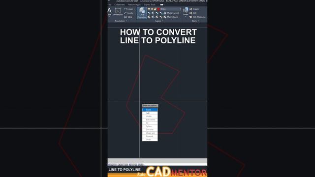 How to convert Line into Polyline #40 AutoCAD tutorial for beginners | AutoCAD basics смотреть онлайн